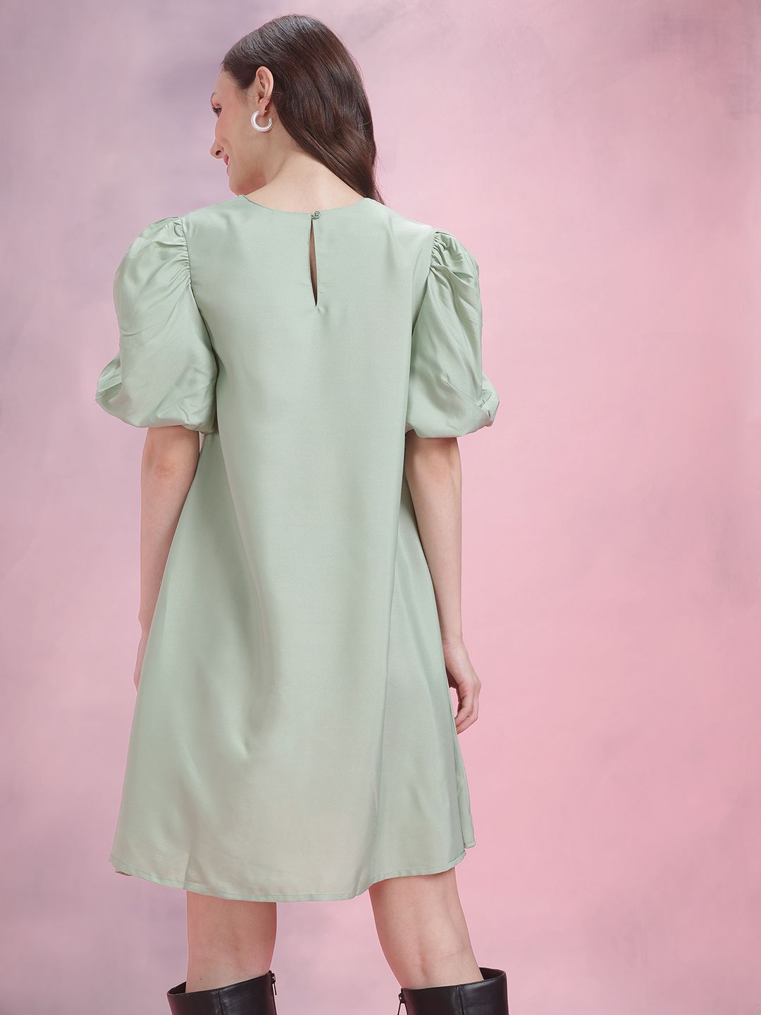 DressBerry Puff Sleeve A-Line Dress