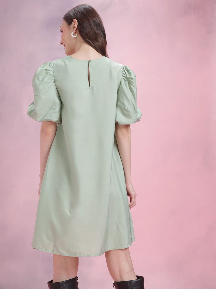 DressBerry Puff Sleeve A-Line Dress