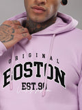 ADRO Men Typography Printed Hood Cotton Pullover Ribbed Sweatshirt