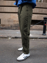 Powerlook Olive Cotton Pant With Belt