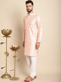Anouk Pink Embroidered Thread Work Regular Kurta with Churidar