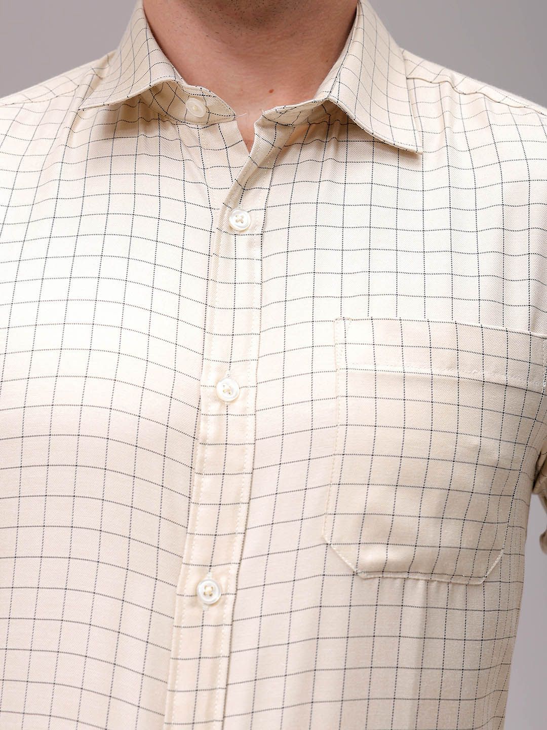 The Indian Garage Co. X Luxe Men Slim Fit Opaque Checked Formal Shirt