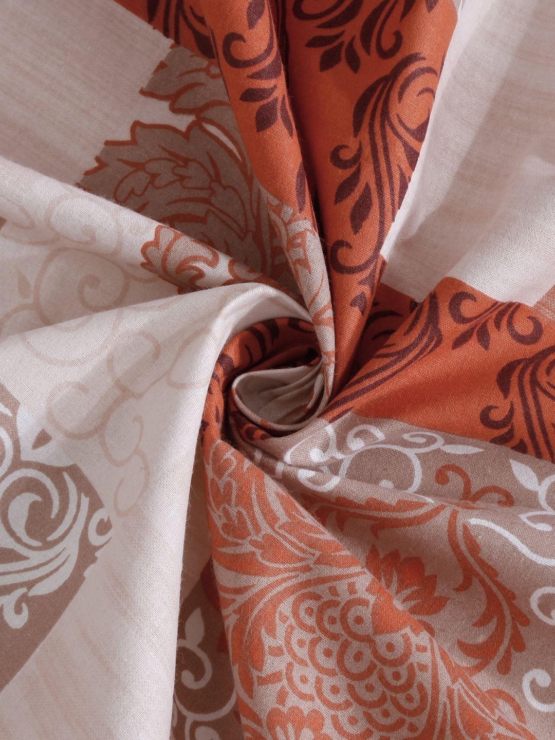 Myntra Elegant Homes Coklat Geometri Kapas 400 TC Dilengkapi Cadar King Superfine dengan 2 Sarung Bantal-106 x 106 inci