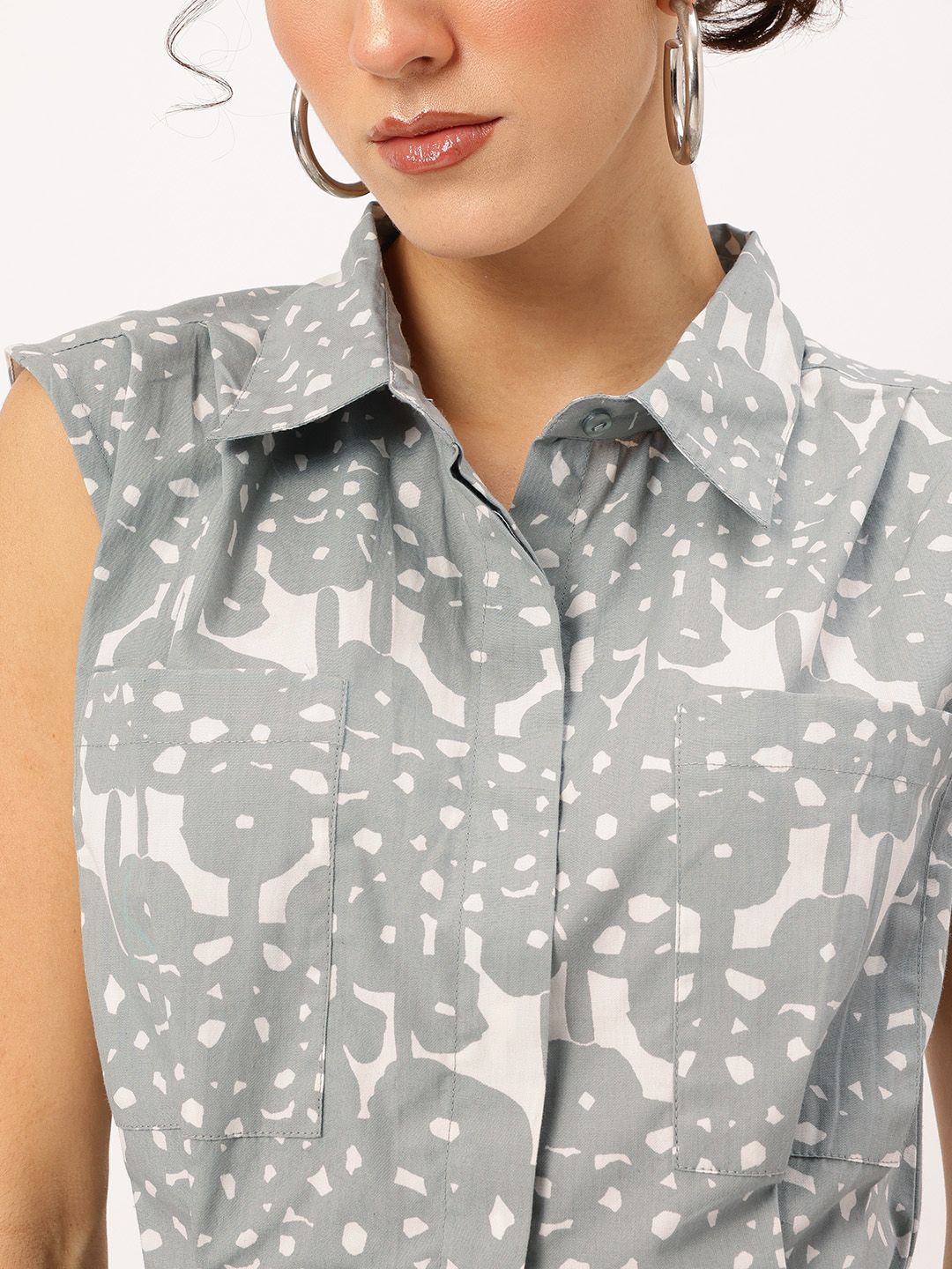 DressBerry Holiday Hues Printed Waist Tie-Up Mini Shirt Dress