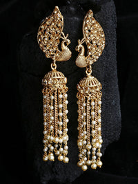 Anouk Gold Plated Cubic Zirconia Studded Dome Shaped Jhumkas