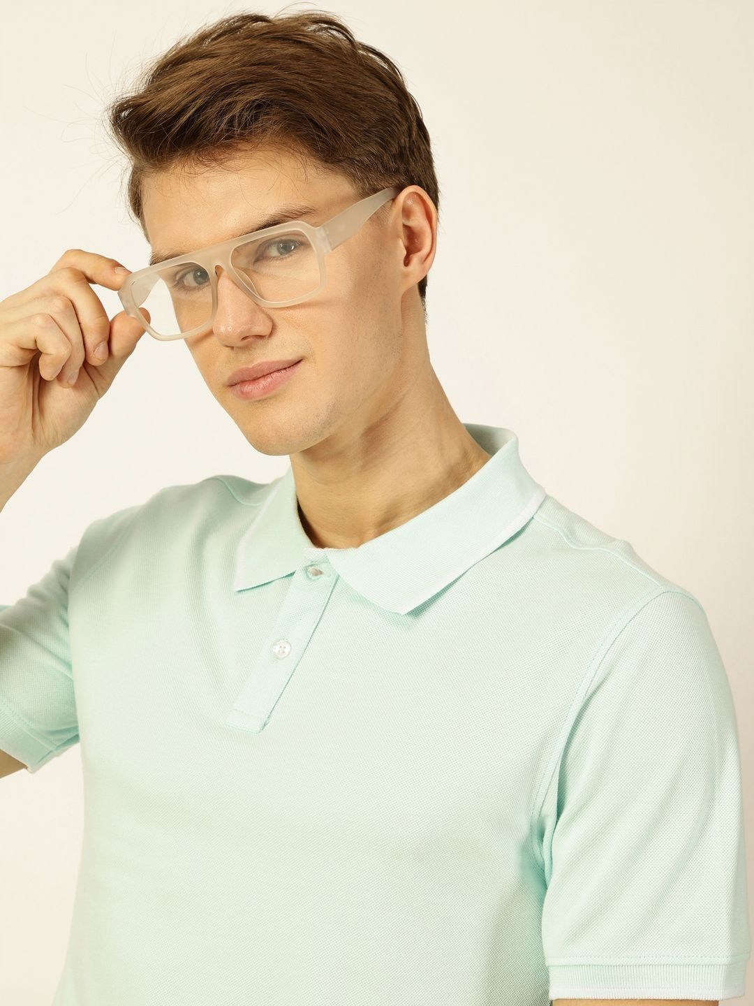 Thomas Scott Men Solid Polo Collar Cotton T-shirt