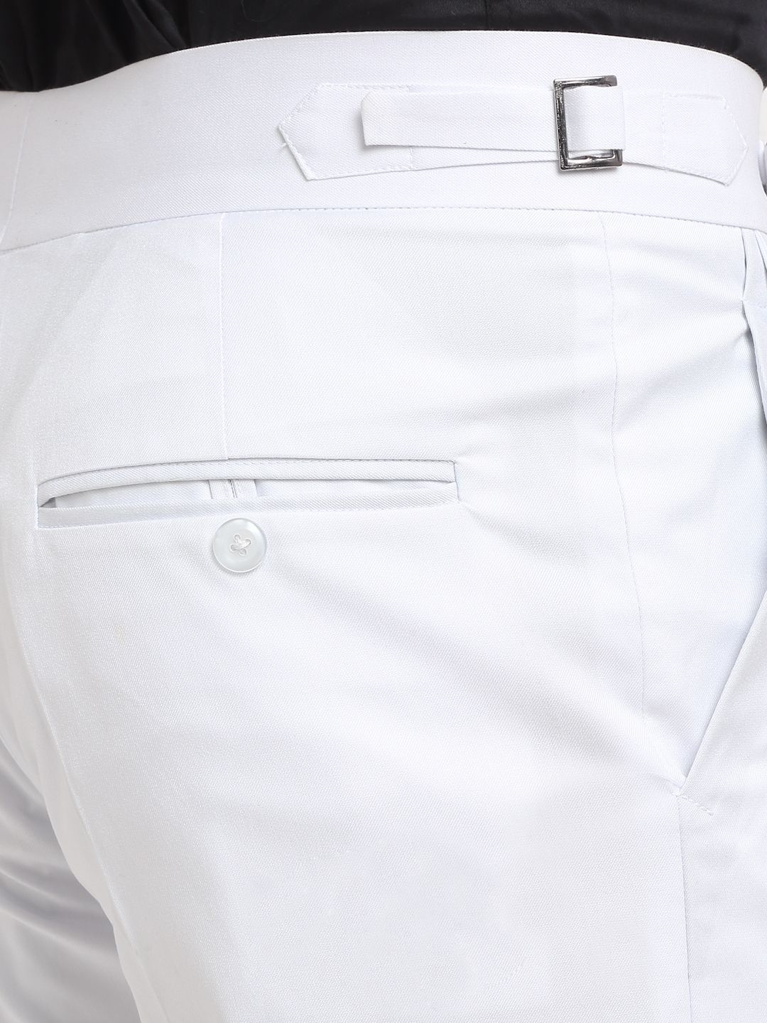 KLOTTHE Men's White Cotton Rich Solid Slim Fit Gurkha pants