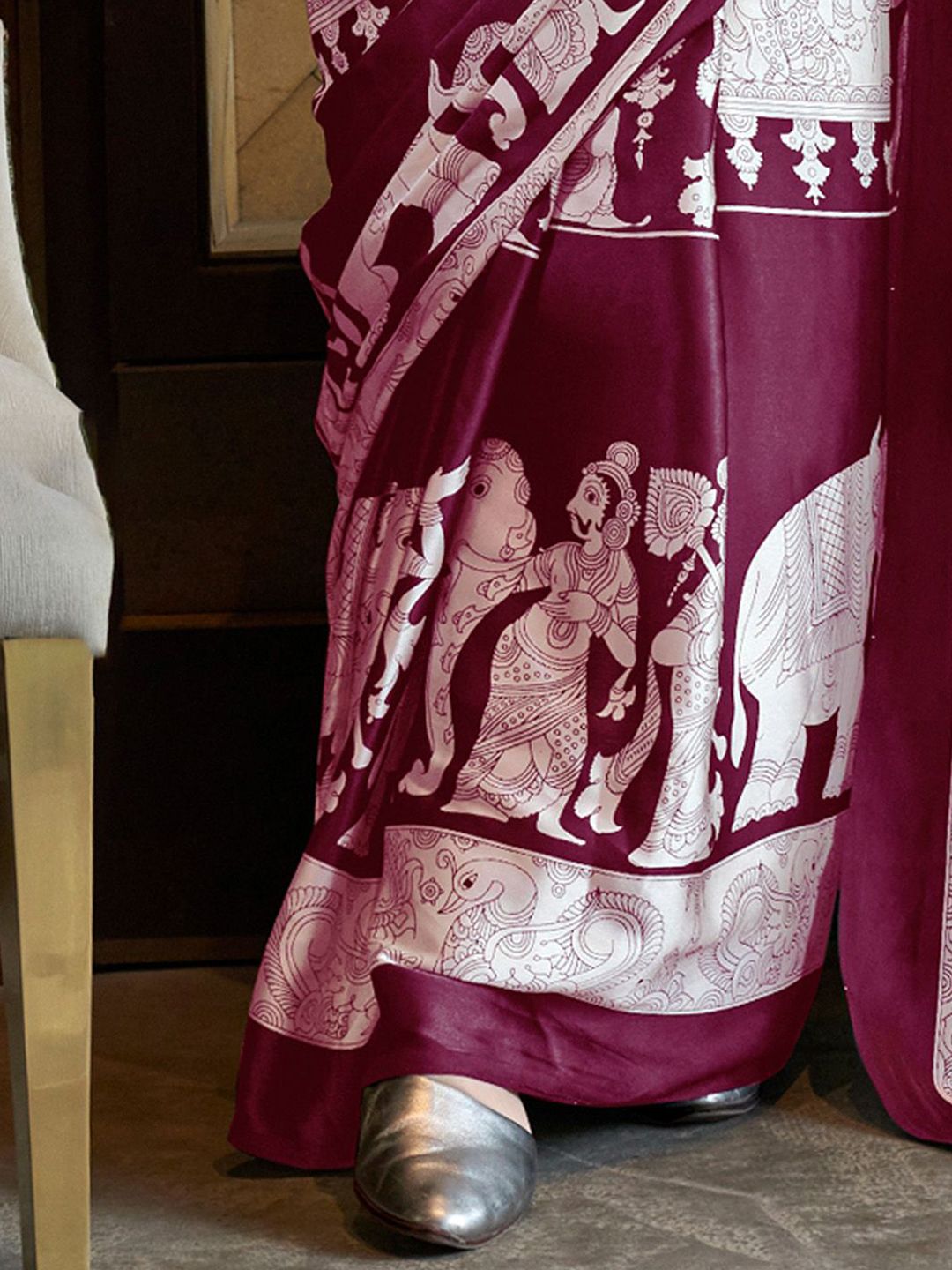 Saree mall Kalamkari Zari Block Print Sarees