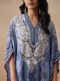 House of Chikankari Women Green Printed Crepe Kaftan Kurta
