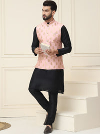 SOJANYA Mandarin Collar Kurta With Churidar & Nehru jacket