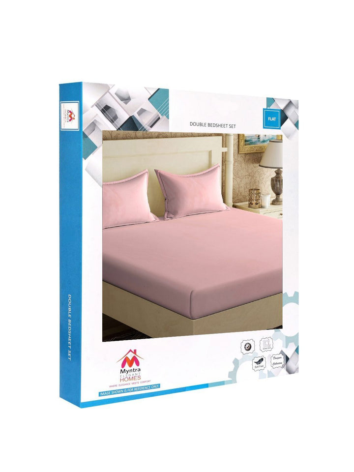 Myntra Elegant Homes Book Fold Pink 300 TC King Bedsheet Set 2.5 x 2.25 m