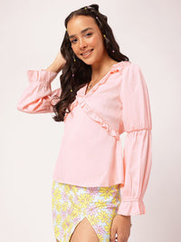 DressBerry Triple Puff Flirty Ruffled Top