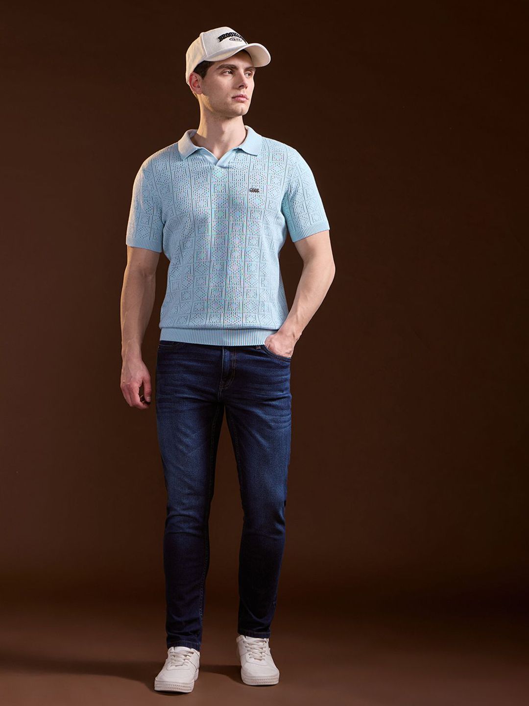 THE BEAR HOUSE Men Polo Collar Slim Fit T-shirt