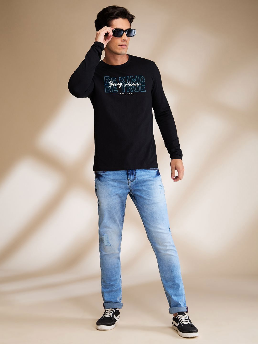 Being Human Men Typography Printed Round Neck Cotton T-shirt