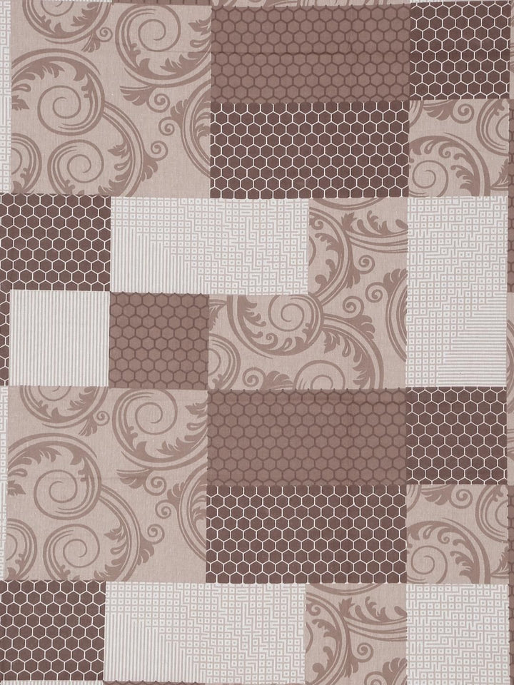 KLOTTHE Brown Geometric 400 TC Single Bedsheet with 1 Pillow Covers