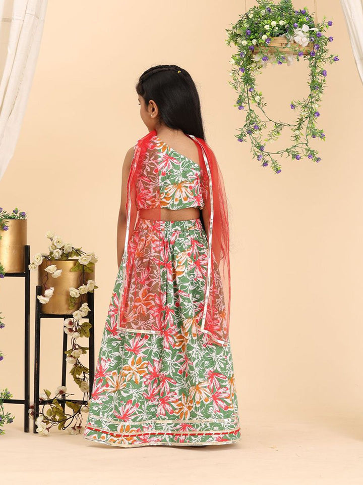 Cutiekins Girls Printed Ready to Wear Lehenga & Blouse With Dupatta