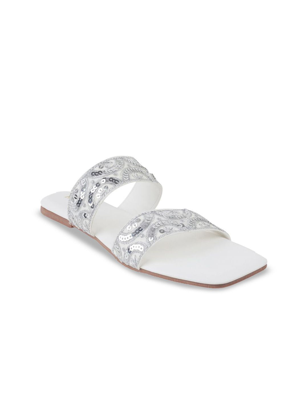 Mochi Women Embelished Open Toe Flats