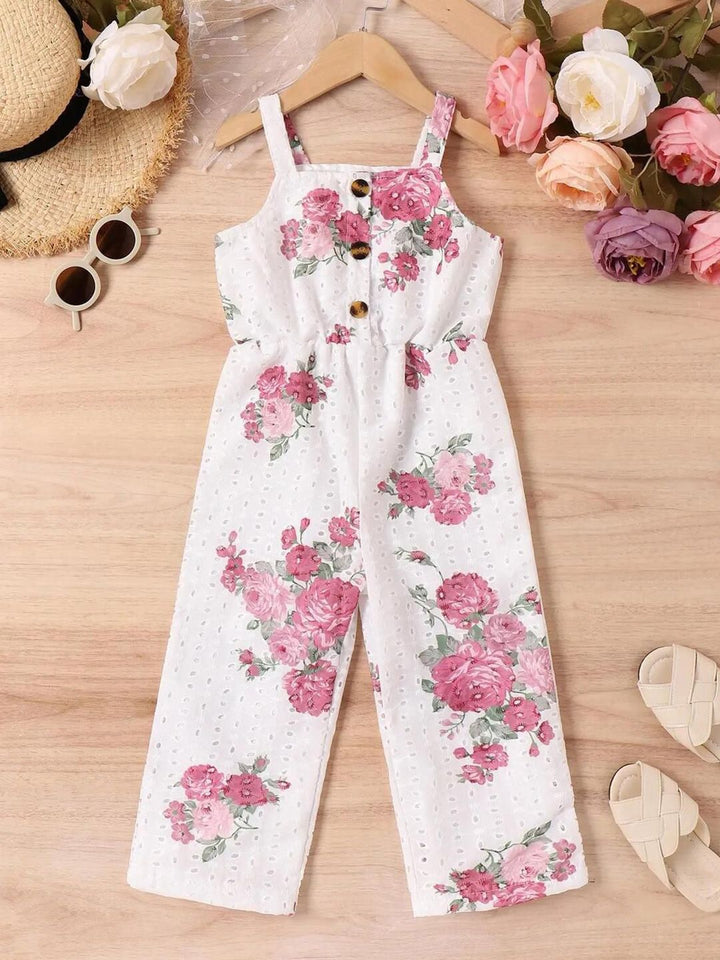 YK Girls Printed Basic Jumpsuit