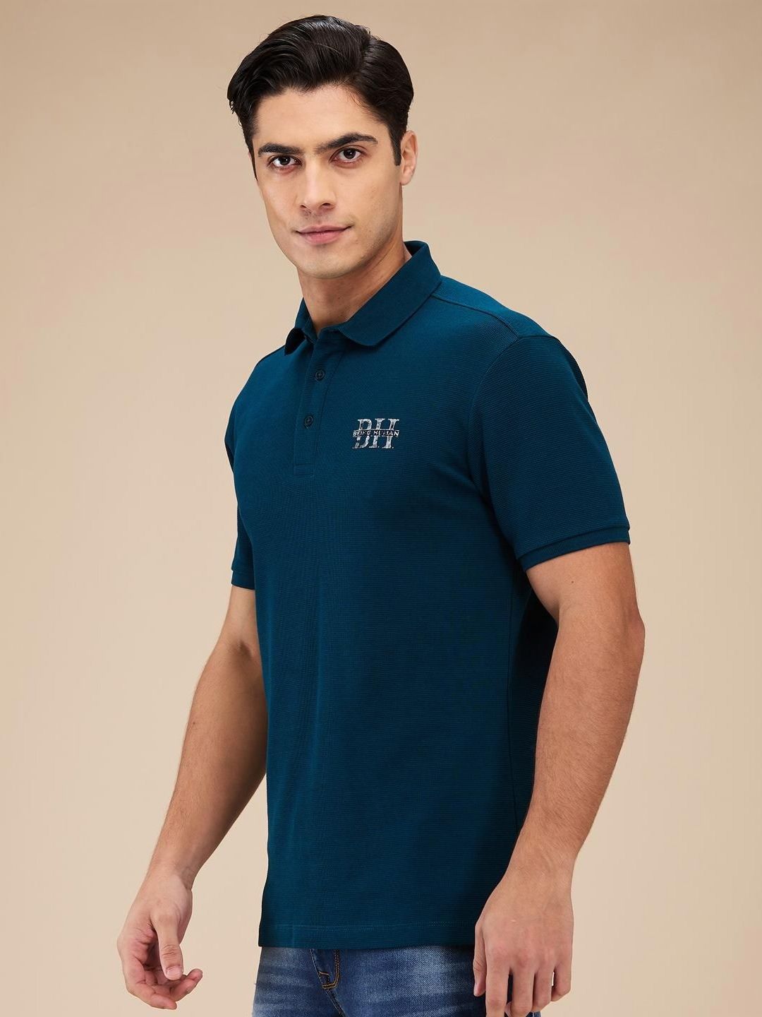 Being Human Men Self Design Polo Collar T-shirt