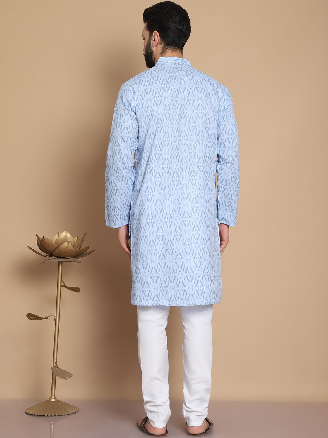 Anouk Men Ethnic Motifs Printed Regular Pure Cotton Kurta with Churidar