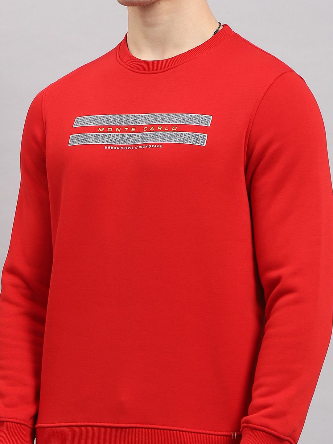 Monte Carlo Men Typography Printed Pullover Cotton Sweatshirt