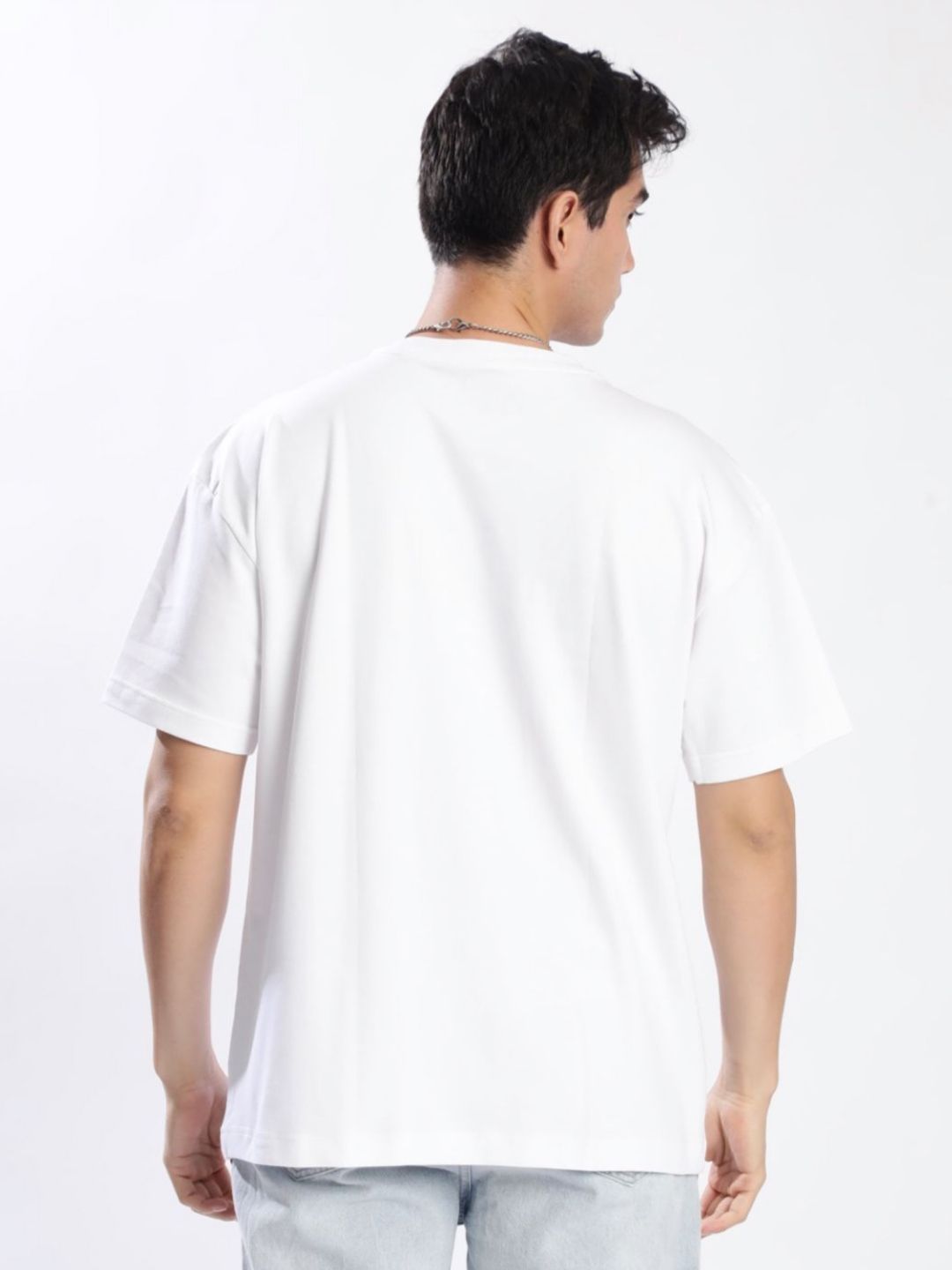 Bene Kleed Graphic Puff Printed Round Neck Drop-Shoulder Sleeves Cotton Oversized T-shirt