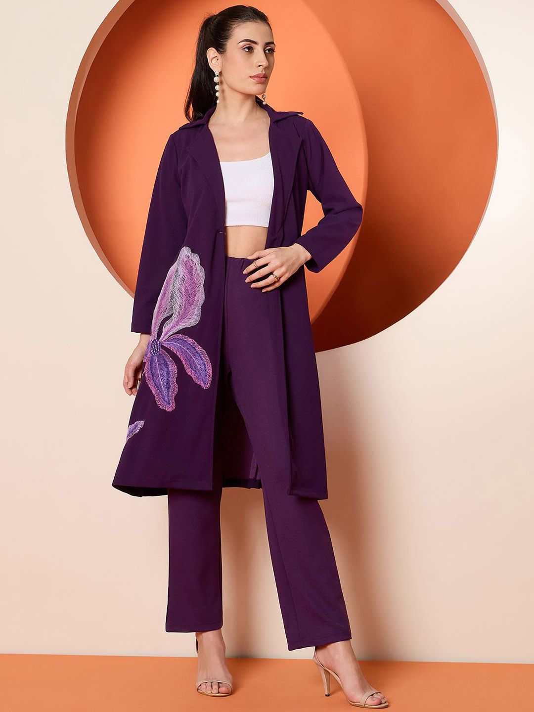 Antheaa Embroidered Coat & Trouser Co-Ords