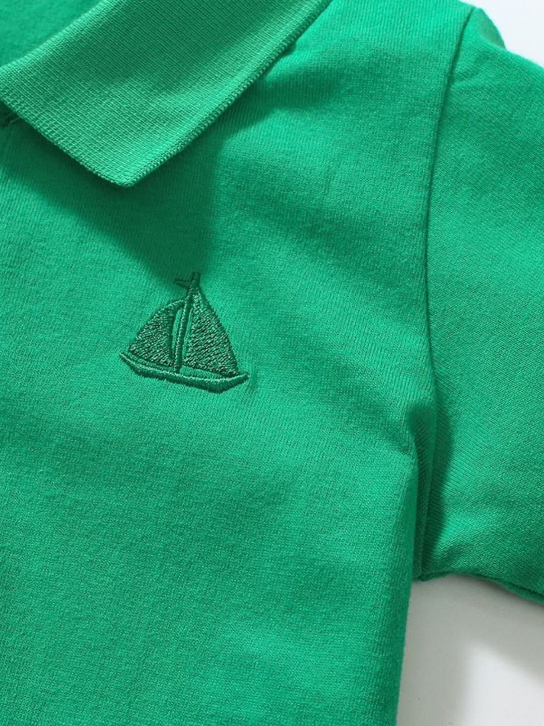 YK Boys Polo Collar Applique T-shirt