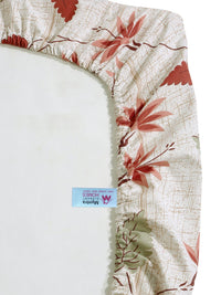 Myntra Elegant Homes Beige Floral Fitted 400 TC Cotton King Bedsheet Set 2.50 m x 2.25 m