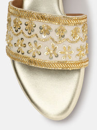 House of Pataudi Embellished Comfort Heels