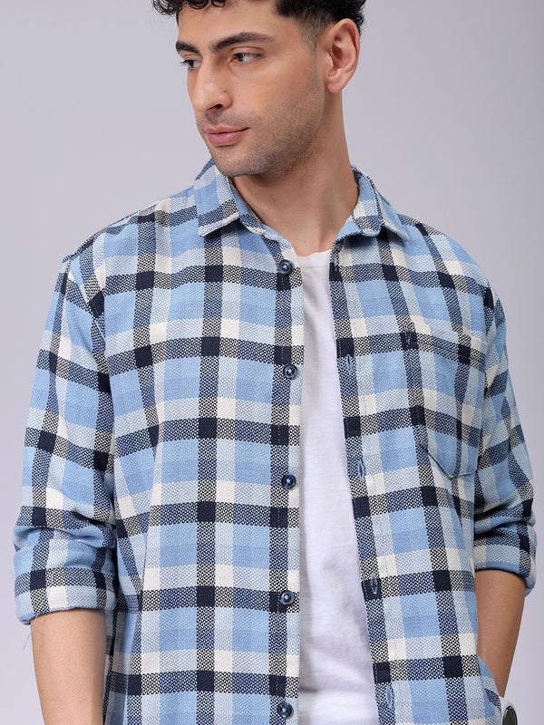 The Indian Garage Co Men Relaxed Fit Checked Dobby Textured Resortwear Shirt