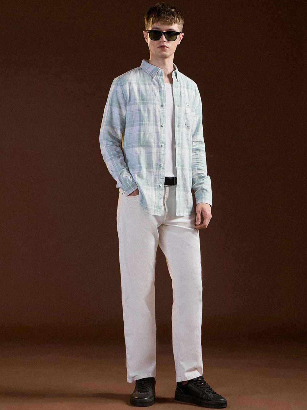 THE BEAR HOUSE Men Slim Fit Opaque Checked Casual Shirt