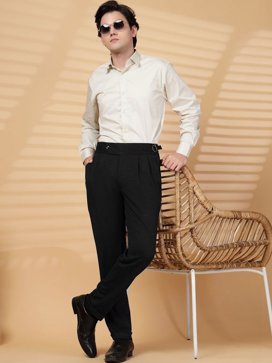 Moda Rapido Men High-Rise Easy Wash Pleated Trousers