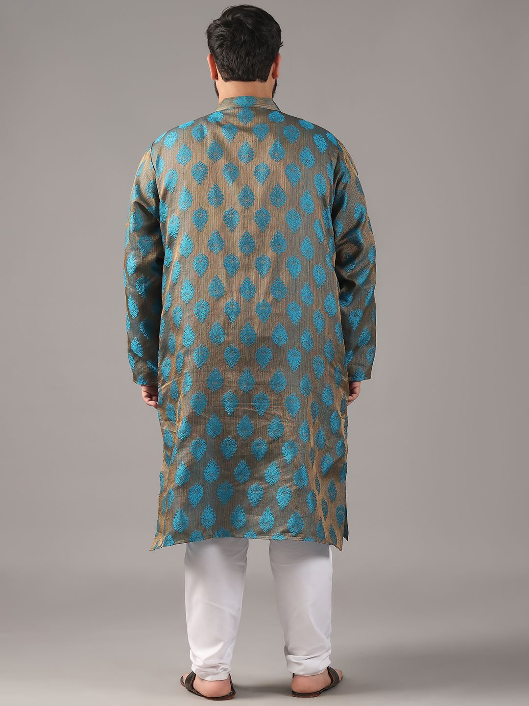 SOJANYA PLUS Plus Size Men Ethnic Motifs Woven Design Straight Kurta With Pyjamas