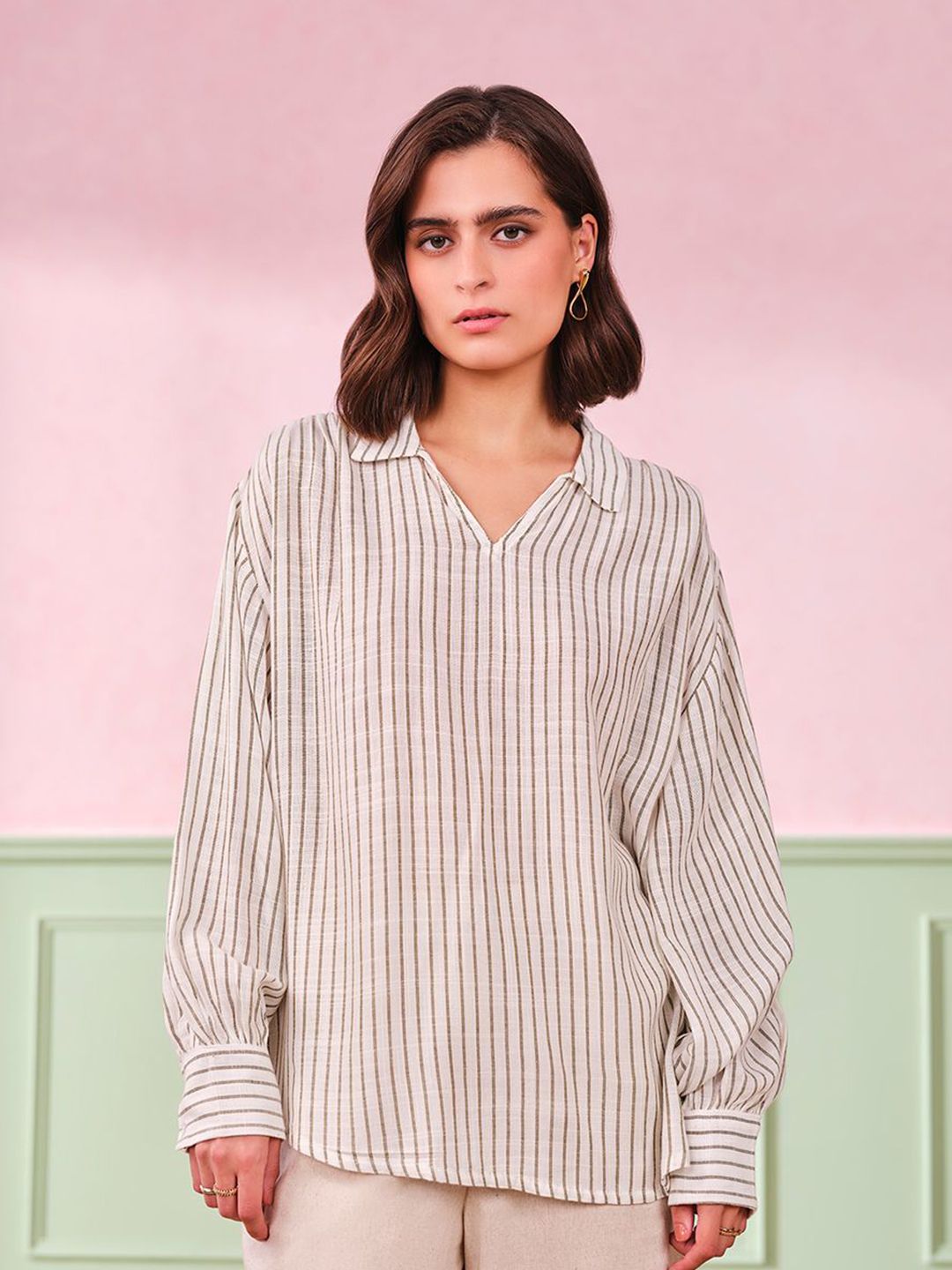 AND Striped Cotton Top
