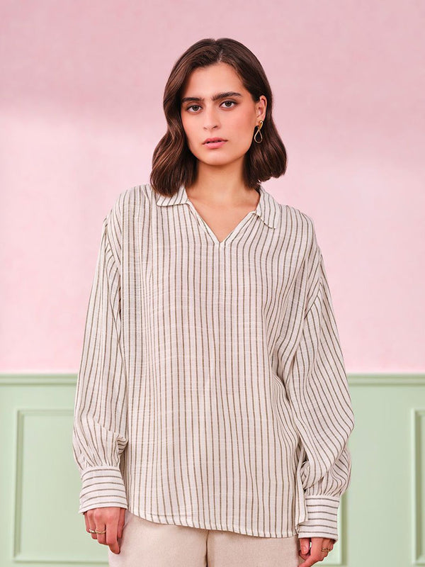 AND Striped Cotton Top