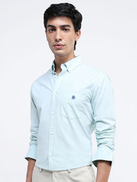 RARE RABBIT Men Comfort Button-Down Collar Solid Cotton Formal Shirt