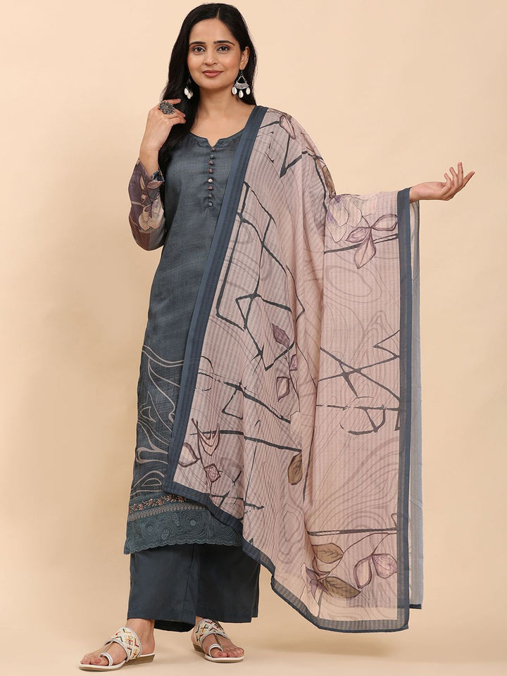 Mamicha Women Printed Regular Pure Cotton Kurta with Palazzos & With Dupatta