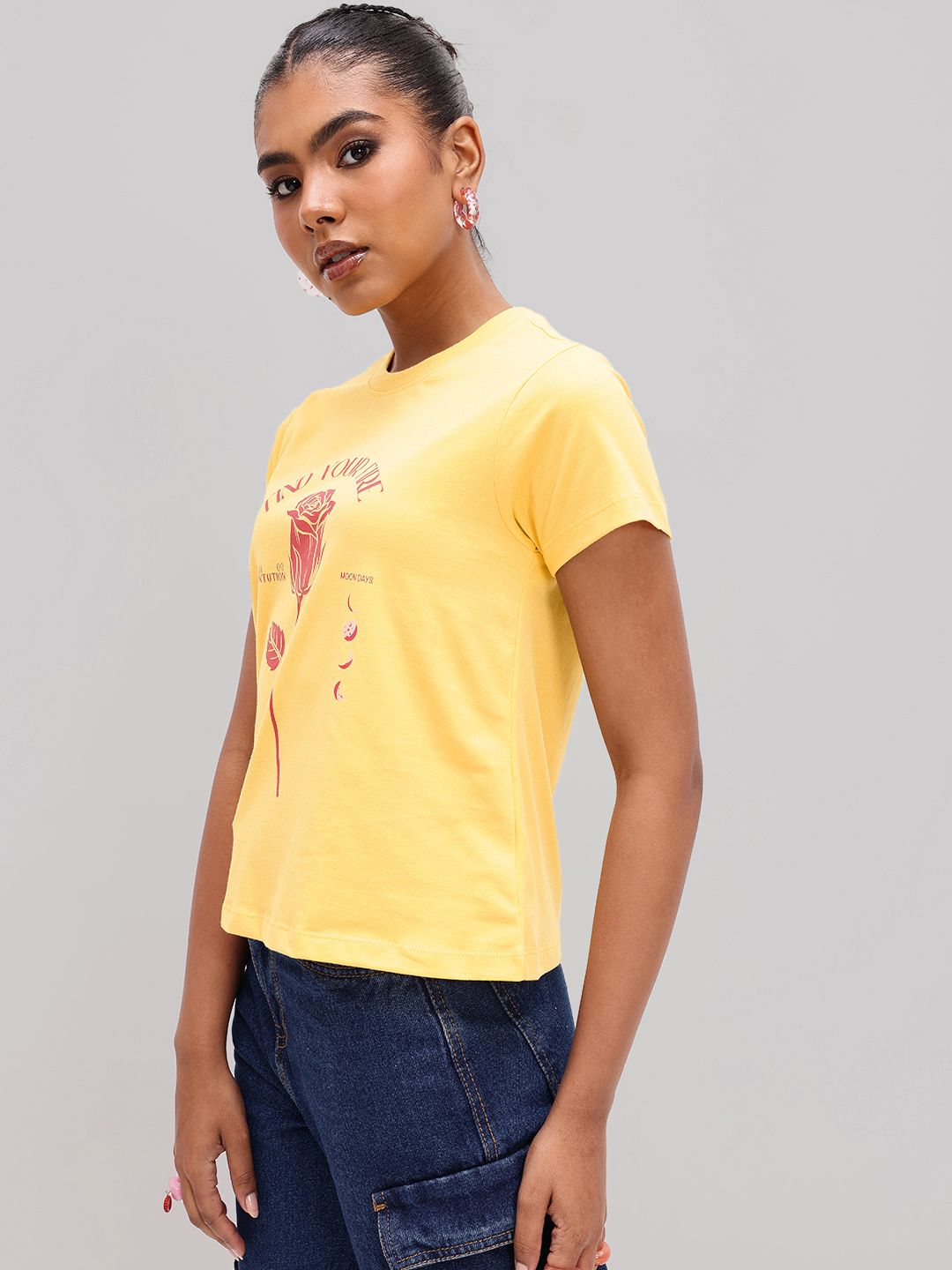 DressBerry Dare To Dream Printed Round Neck T-shirt