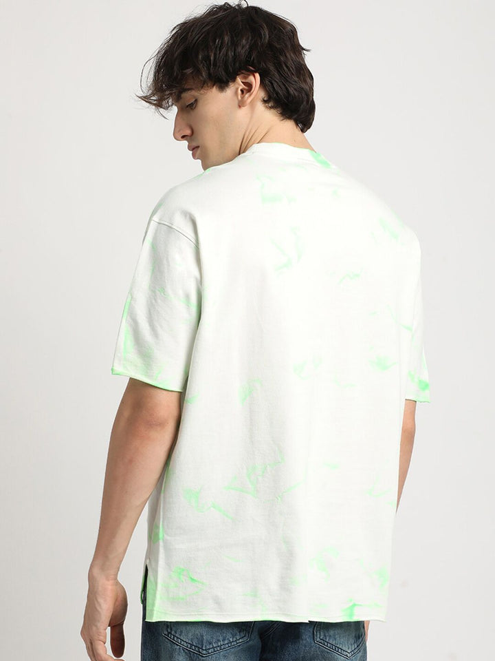 THE BEAR HOUSE Tie & Dye Drop-Shoulder Sleeves Pure Cotton Oversized T-shirt
