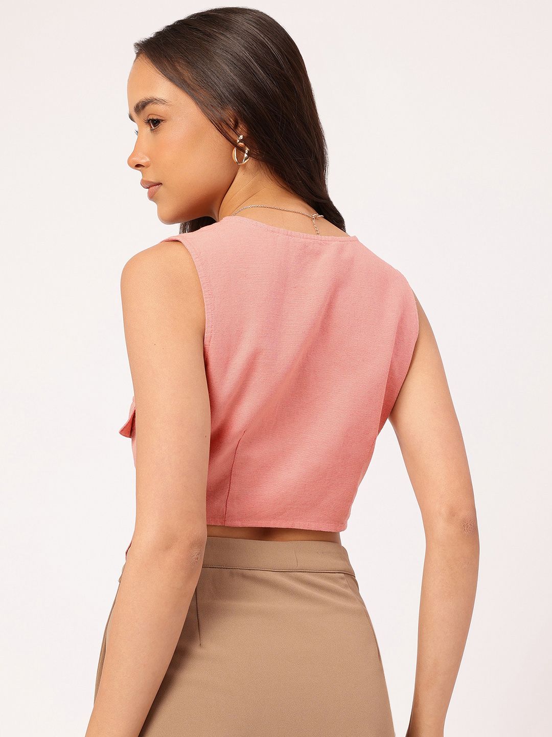 DressBerry Feminine Flair Pocket Detail Shirt-Style Top