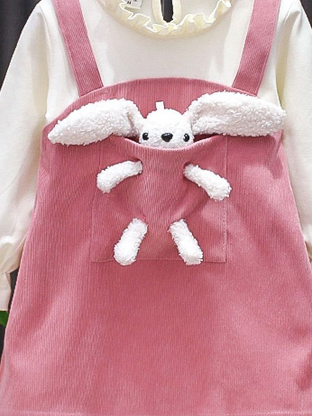 YK Girls Cotton Applique Pinafore Dress