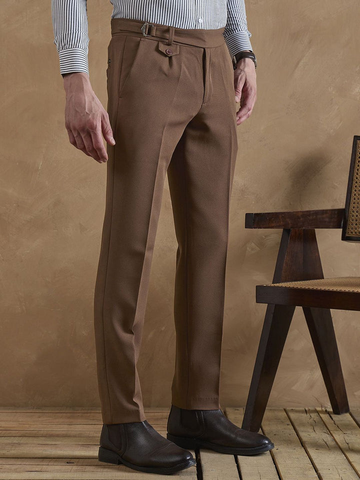 DENNISON Men Relaxed Mid-Rise Easy Wash Pleated Trousers