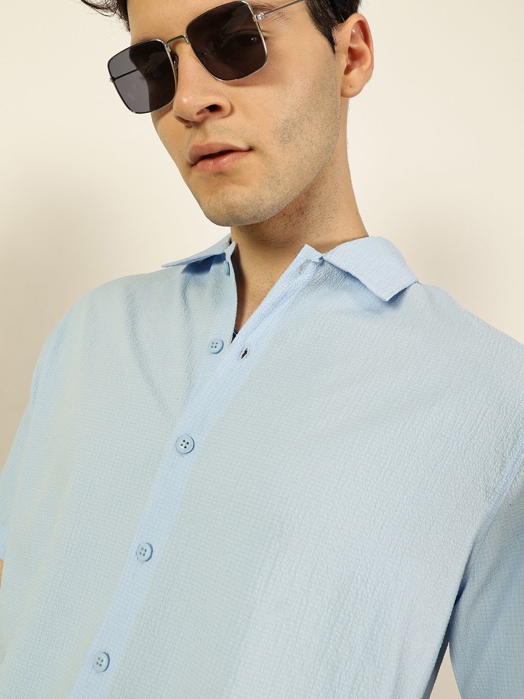 Thomas Scott Men Premium Self Design Casual Shirt