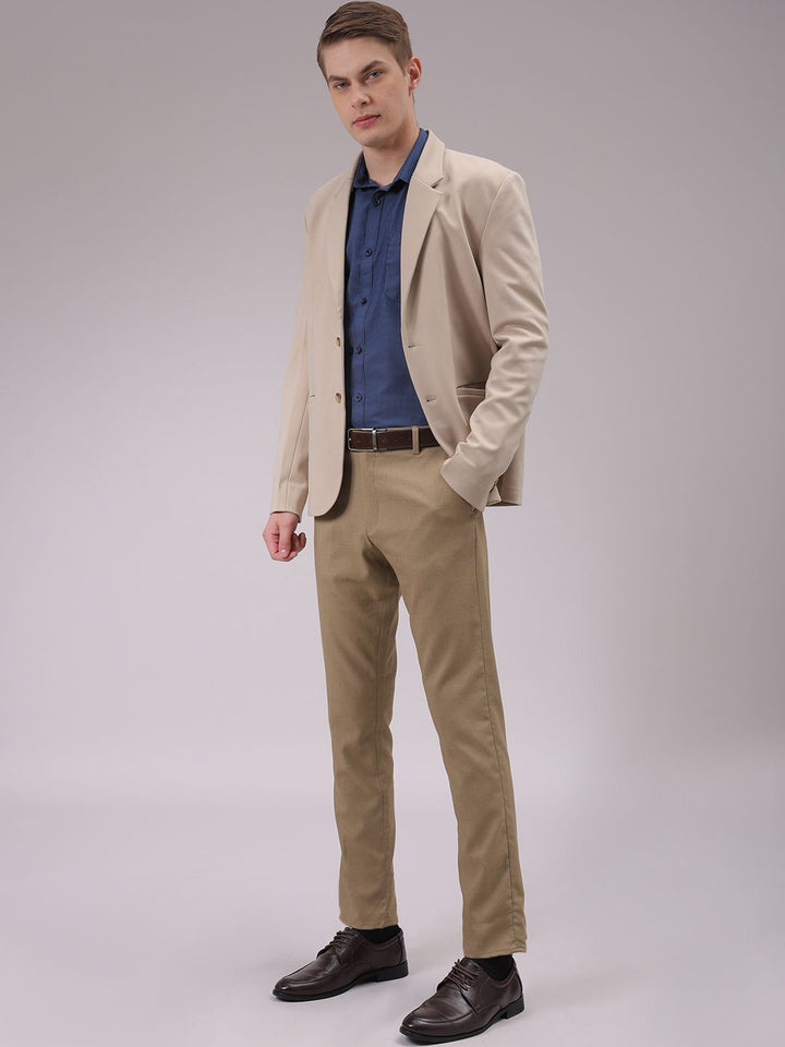 The Indian Garage Co. X Luxe Men Cutaway Collar Solid Slim Fit Formal Shirt