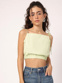 DressBerry Matcha Magic Cinched Waist Crop Top