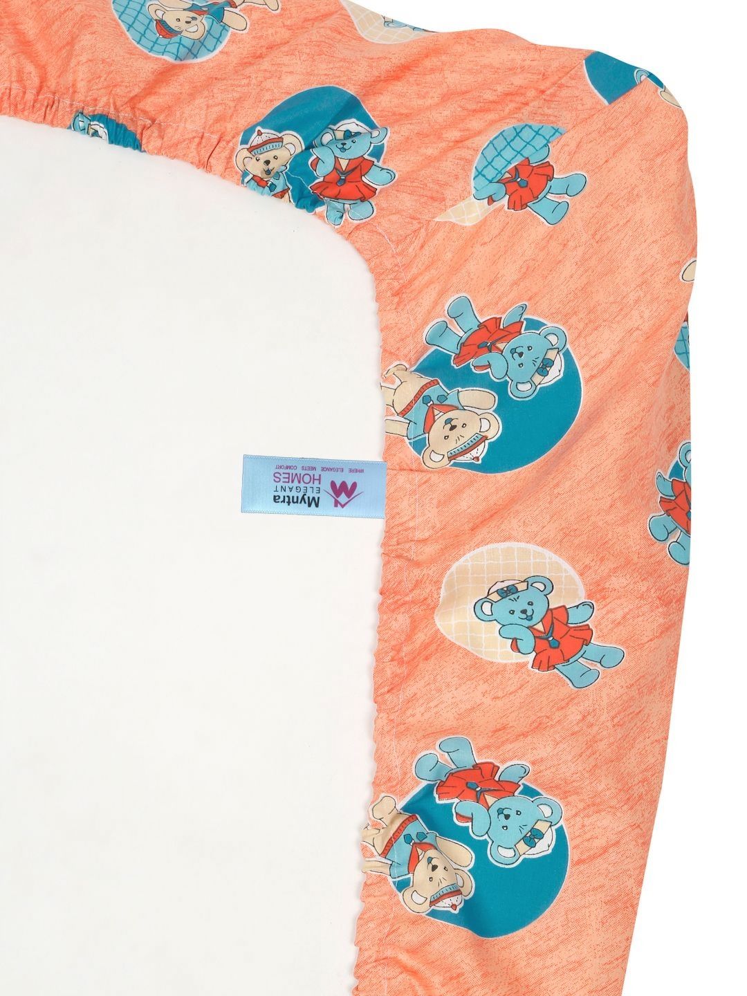 Myntra Elegant Homes Orange Printed 400 TC Cotton Single Bedsheet Set 2.25 m x 1.50 m