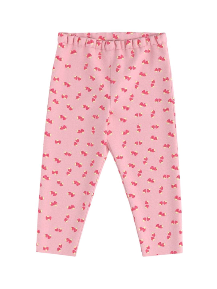 Nauti Nati Girls All-Over Strawberry Printed Cotton Ankle-Length Leggings