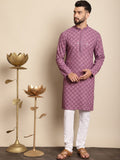 Anouk Geometric Embroidered Regular Thread Work Pure Cotton Kurta with Churidar