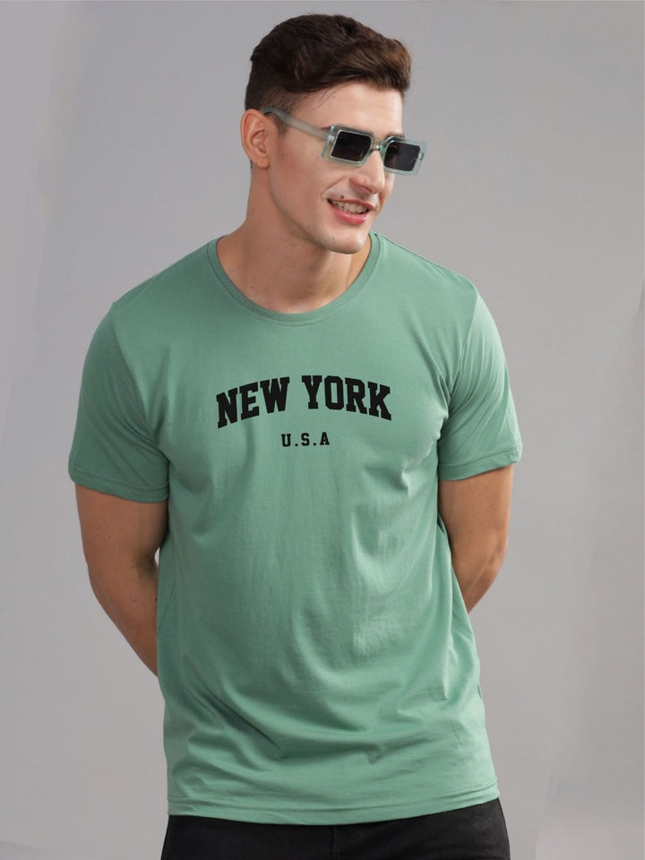 ADRO Men Typography Printed Raw Edge T-shirt